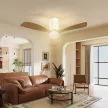 Mennyezeti ventilátor LED lámpával, 6 sebességfokozat, távirányító, világosbarna