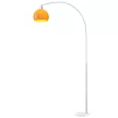 Bogenstandlampe mit Fußschalter, aus Marmor, Metall und Kunststoff, 26x90x180 cm, Weiß und Orange