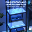RGB állólámpa üvegpolcokkal, 4-szintes LED állólámpa távirányítóval, zeneszinkronizációval, fekete