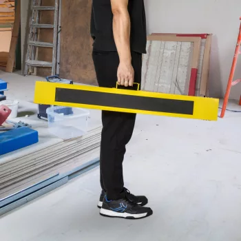   2 darabos fűrészbakkészlet, munkabakok, összecsukható, csúszásmentes, acél, sárga/fekete, 100 x 49 x 62-90 cm, teherbírás 100 kg