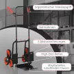 Összecsukható lépcsőmászó kézikocsi acélvázzal, max. 120 kg, 105,5 cm, szállítókocsi költöztetéshez, műhelybe, raktárba, piros