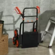 Összecsukható lépcsőmászó kézikocsi acélvázzal, max. 120 kg, 105,5 cm, szállítókocsi költöztetéshez, műhelybe, raktárba, piros