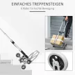 Összecsukható lépcsőmászó 6 kerékkel, rögzítőpánttal, automatikus összecsukási funkcióval, ezüst + fekete