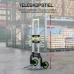 Összecsukható alumínium kézikocsi teleszkópos fogantyúval, 100 cm-ig állítható magassággal