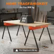 Fűrészbakok két darabos csomagban, összecsukható munkapad fűrészbakok állítható magasságú lábakkal, 2x4-es konzollal, hordozófogantyúval, narancssárga