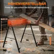 Fűrészbakok két darabos csomagban, összecsukható munkapad fűrészbakok állítható magasságú lábakkal, 2x4-es konzollal, hordozófogantyúval, narancssárga