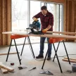 Fűrészbakok két darabos csomagban, összecsukható munkapad fűrészbakok állítható magasságú lábakkal, 2x4-es konzollal, hordozófogantyúval, narancssárga