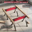 2 darabos összecsukható fűrészbak készlet, teherbírás akár 1160 kg, 7 irányban állítható magasság (64-81 cm), fém állványbak fogantyúval, piros