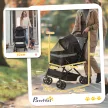  Hundewagen Hundebuggy klappbar, 1 Korb, 2 Bremsen, inkl. Sicherheitsleine, Schwarz