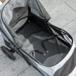 Kutyakocsi, összecsukható kutyakocsi közepes méretű kutyáknak, 4 kerékkel ellátott kisállat babakocsi, biztonsági pórázok, fékek, szürke