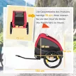 Összecsukható kutyaszállító utánfutó fényvisszaverőkkel, hálós ablakkal, kerekekkel, ajtóval, biztonsági zászlóval 20 kg-ig terjedő kutyáknak, 138x70x89 cm, piros