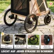  Hundewagen Faltbar Hundebuggy für Hunde bis 20 kg mit 360°Drehrädern Netzfenster Kissen Verstellbarer Griff Hellbraun