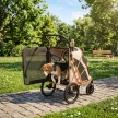  Hundewagen Faltbar Hundebuggy für Hunde bis 20 kg mit 360°Drehrädern Netzfenster Kissen Verstellbarer Griff Hellbraun