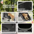  Hundewagen Faltbar Hundebuggy für große Hunde bis 30 kg mit 360°Drehrädern Netzfenster Kissen Verstellbarer Griff Grau