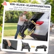  Hundewagen Faltbar Hundebuggy für große Hunde bis 30 kg mit 360°Drehrädern Netzfenster Kissen Verstellbarer Griff Grau