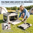  Transporttasche für Haustiere, weichw. Hundetragetasche mit Sicherheitsleine, Kissen und Napf, hellgrau