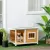 Kutyaház verandával, zsanéros tetővel, ablakkal, állítható lábakkal, natúr fa, narancssárga, 85,5 x 62 x 60 cm