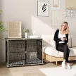 Kutyaketrec, kutyabox, zárható ketrec nagytestű kutyáknak, szürke