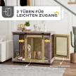 Kutyaszállító box, kutyaszállító box, háziállatoknak szóló menedékdoboz, zárható ajtók, 98 x 60 x 78 cm, világosbarna