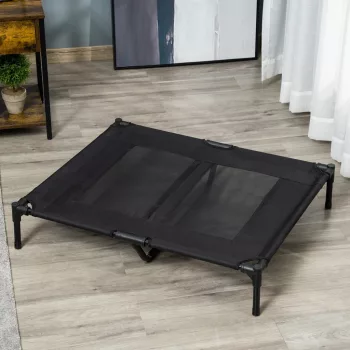    Hundebett, Outdoor-Hundebett, klappbar, atmungsaktiv, Schwarz