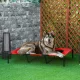  Hundebett, faltbar, Outdoor-Hundebett, erhöhter Stand, 122 cm x 92 cm x 23 cm, Rot + Schwarz