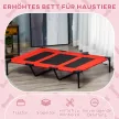  Hundebett, faltbar, Outdoor-Hundebett, erhöhter Stand, 122 cm x 92 cm x 23 cm, Rot + Schwarz