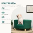 Kutyakanapé, kutyakanapé, mosható huzat, háttámlás és fa lábú kisállatkanapé, macskakanapé, 4,5 kg alatti kistestű kutyáknak, zöld