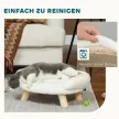 Kisállat fekhely macskáknak és kutyáknak 5 kg-ig/30 cm-ig, mosható plüss huzattal, krémfehér, 47 x 40 x 20 cm