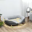 Kutyafekhely 25 kg-ig terjedő súlyú kutyáknak, levehető huzattal, csúszásgátló lábakkal, 90 x 78 x 25 cm, szürke