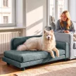  Hundesofa XL orthopädisches Hundebett mit Rückenlehne Abnehmbar Kissen für große Hunde unter 35 kg