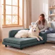  Hundesofa XL orthopädisches Hundebett mit Rückenlehne Abnehmbar Kissen für große Hunde unter 35 kg