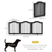 Kutya biztonsági kapu, 3 darabos készlet, 154,5 x 61 cm, összecsukható kutya kapu ajtóval, ajtó biztonsági kapu 2 támasztólábbal, szabadon álló lépcsőkapu konyhába, előszobába, fekete