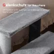 Katzentreppe 3-stufige Haustiertreppe mit Kratzsäulen Ball Hundetreppe Tiertreppe für Katzen bis 5 kg Plüsch Jute Grau 45 x 40 x 48 cm