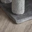 Katzentreppe 3-stufige Haustiertreppe mit Kratzsäulen Ball Hundetreppe Tiertreppe für Katzen bis 5 kg Plüsch Jute Grau 45 x 40 x 48 cm