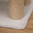 Macskalépcső, 4 lépcsős kisállatlépcső kaparófákkal és labdával, kutyalépcső, kisállatlépcső macskáknak 5 kg-ig, plüss juta, fehér, 60 x 40 x 64 cm