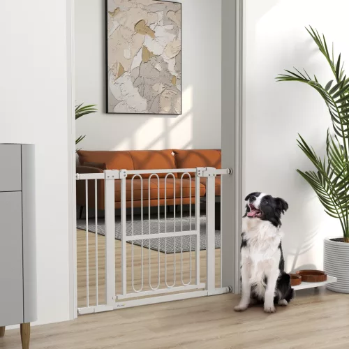 Türschutzgitter Hund, 76-104 cm Absperrgitter ohne Bohren, Treppengitter
