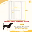 Kutya biztonsági kapu, 76-104 cm, fúrás nélküli sorompó, lépcsőkapu