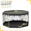 Kutyajáróka, 76 cm magas/kb. 2,5 m², 8 panel, talajtakaró, kombinált tetőtakaró