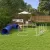 Kutyás agility szett, akadálypálya kutyáknak, 1 gumiabroncs, 2 alagút, 2 gát, 321 cm x 63 cm x 93 cm, kék + piros + fehér