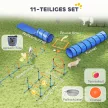 Agility készlet kutyáknak, 11 darabos agility felszerelés kutyáknak 2 alagúttal, állítható magasságú ugrógyűrűvel és gáttal, szlalom rúddal