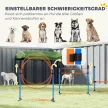 Agility készlet kutyáknak, 11 darabos agility felszerelés kutyáknak 2 alagúttal, állítható magasságú ugrógyűrűvel és gáttal, szlalom rúddal