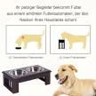 Emelt kutyatál, etetőtál 2 tállal, itatótál, 2 x 900 ml-es rozsdamentes acél tál, etetőtál, etetőállomás, kutyatálak kis kutyáknak és macskáknak, eszpresszó