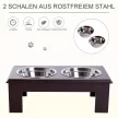 Emelt kutyatál, etetőtál 2 tállal, itatótál, 2 x 900 ml-es rozsdamentes acél tál, etetőtál, etetőállomás, kutyatálak kis kutyáknak és macskáknak, eszpresszó