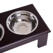 Emelt kutyatál, etetőtál 2 tállal, itatótál, 2 x 900 ml-es rozsdamentes acél tál, etetőtál, etetőállomás, kutyatálak kis kutyáknak és macskáknak, eszpresszó