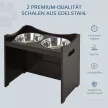 Magasított kutyatál, állítható magasságú, etetőtál állvánnyal, itatótál, 2 x 2 literes rozsdamentes acél tál, lassú etetőtál, állítható etetőállomás, kutyatálak minden kutyamérethez, kávé