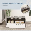 Emelt etetőállás kutyáknak, tárolóhellyel és nyelésgátló szőnyeggel, 2 x 2000 ml-es rozsdamentes acél tál, szürke