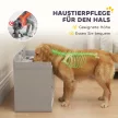 Emelt etetőállás 2 tállal és szekrénnyel, MDF, rozsdamentes acél, csontmintás, szürke