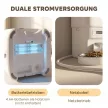  Automatischer Katzenfutterspender mit Zeitschaltuhr, Portionierung und 2 Edelstahlnäpfen