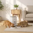  Automatischer Katzenfutterspender mit Zeitschaltuhr, Portionierung und 2 Edelstahlnäpfen