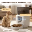 Automata macskaetető kamerával, 2,4 GHz-es Wi-Fi-vel, alkalmazásvezérléssel, 4 literes űrtartalommal 1-10 étkezéshez, 2-utas audio